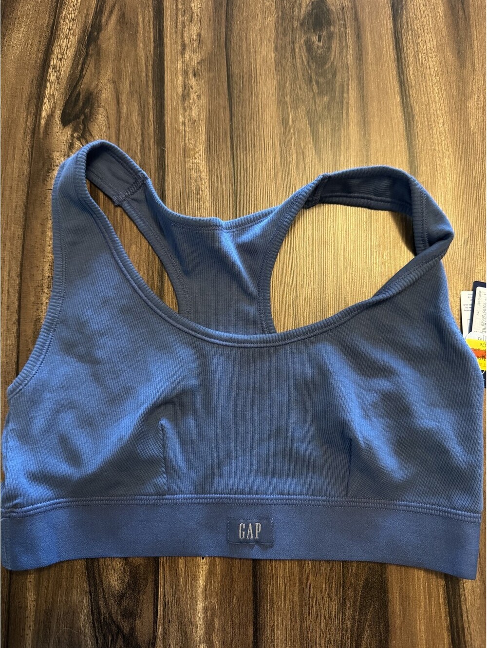 Gap Cotton Rib Racerback Bralette Blue Women Size S NWT